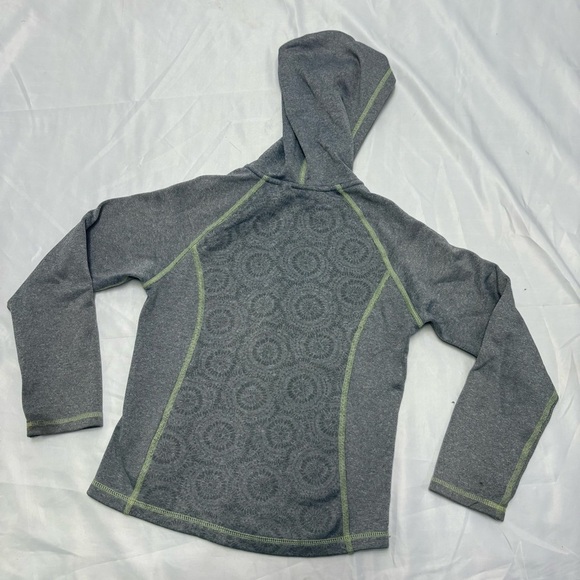 2/$20 The North Face Girls Small Grey Zip Up Hooded Sweatshirt Flower Design - Picture 8 of 8